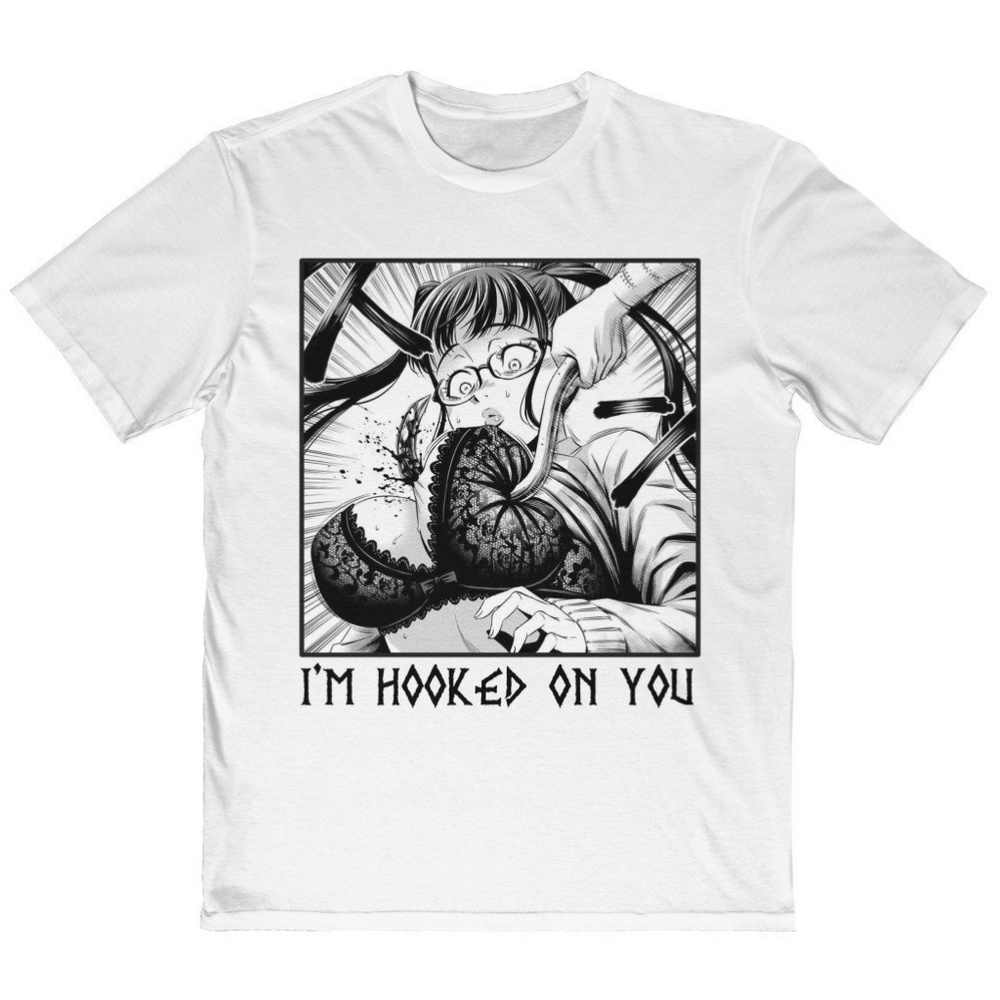 I'm Hooked On You White Anime Tee